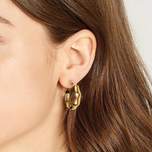 Bamboo Hoop Earring