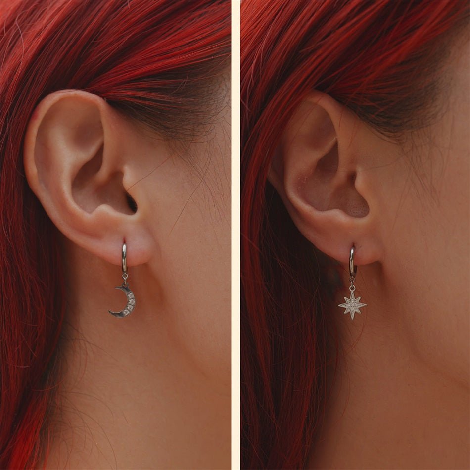 Moon and Star Earrings - Brilini