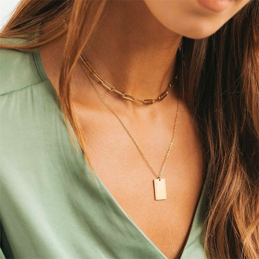 Rectangular Pendant with Optional Chain Set - Brilini