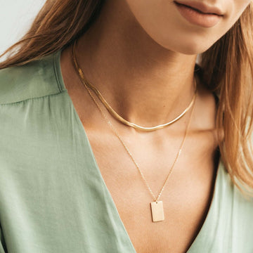 Rectangular Pendant with Optional Chain Set - Brilini